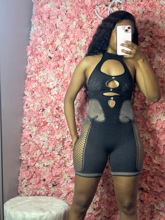 Black Bad Girl Poster Romper