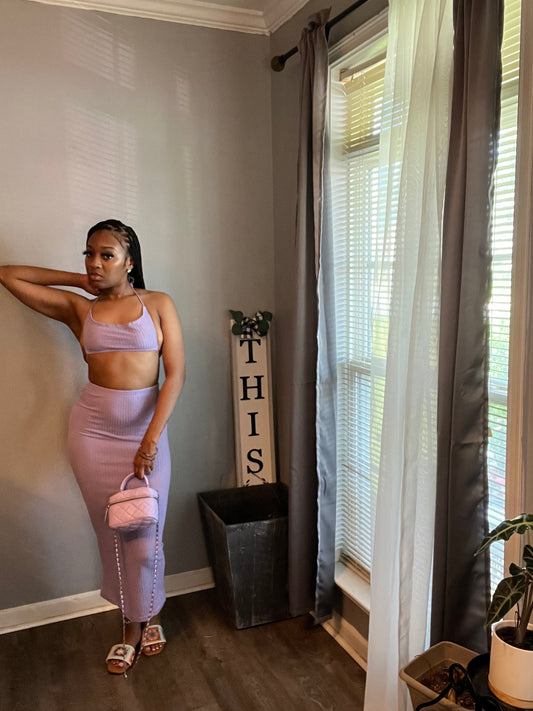 Lavender maxi skirt set