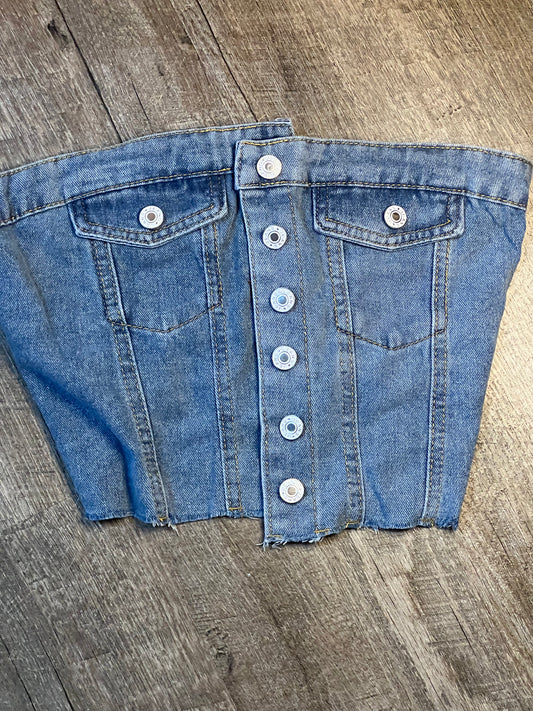 Denim corset top
