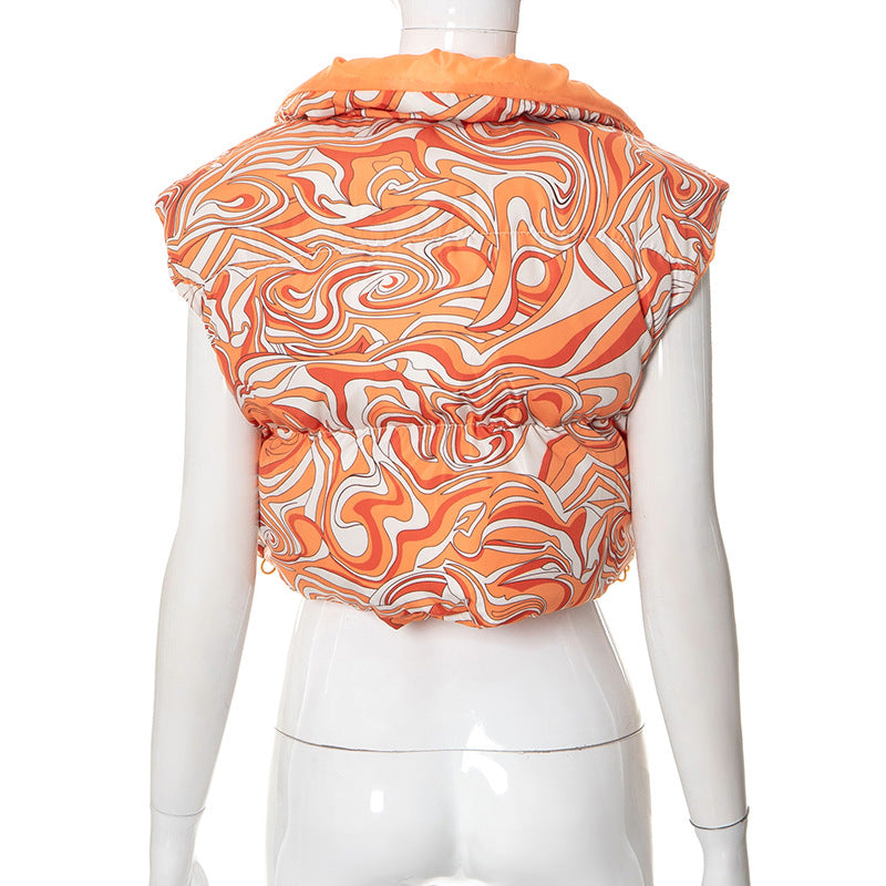 Chaleco Corto Remolino Naranja