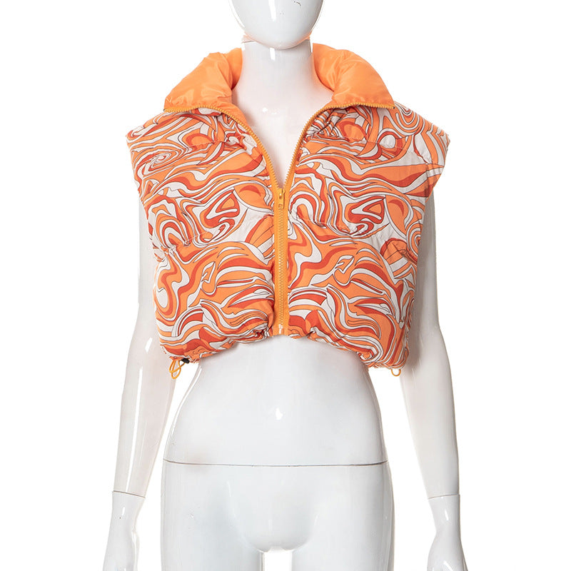 Chaleco Corto Remolino Naranja