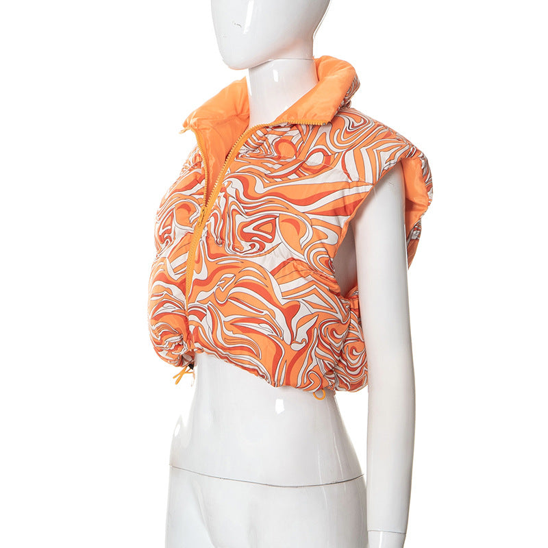 Chaleco Corto Remolino Naranja